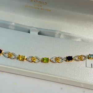NWT 14K Gold Over Sterling Silver with Genuine Stones